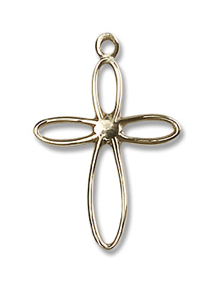 Women's Loop Cross Pendant - 14K Solid Gold