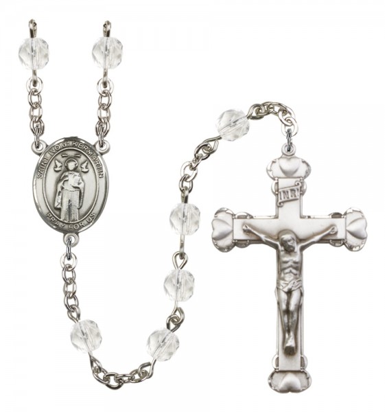 Women's St. Ivo of Kelmartin Birthstone Rosary - Crystal