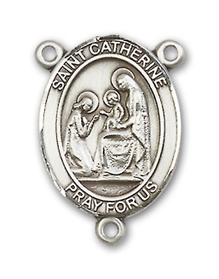 St. Catherine of Siena Rosary Centerpiece Sterling Silver or Pewter - Sterling Silver