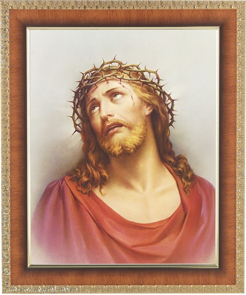 Christ Head of Thorns 8x10 Framed Print Under Glass - #122 Frame