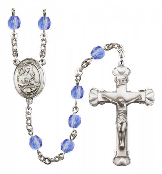 Women's St. Gerard Majella Birthstone Rosary - Sapphire