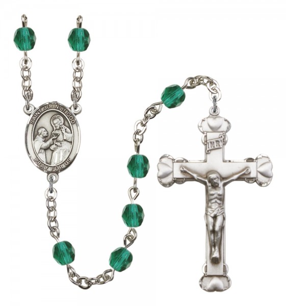 Women's St. John of God Birthstone Rosary - Zircon