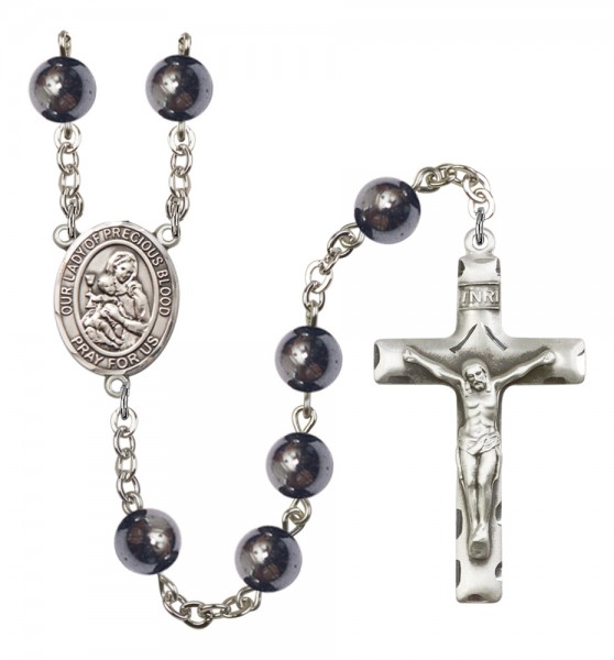 Men's Our Lady of the Precious Blood Silver Plated Rosary - Silver