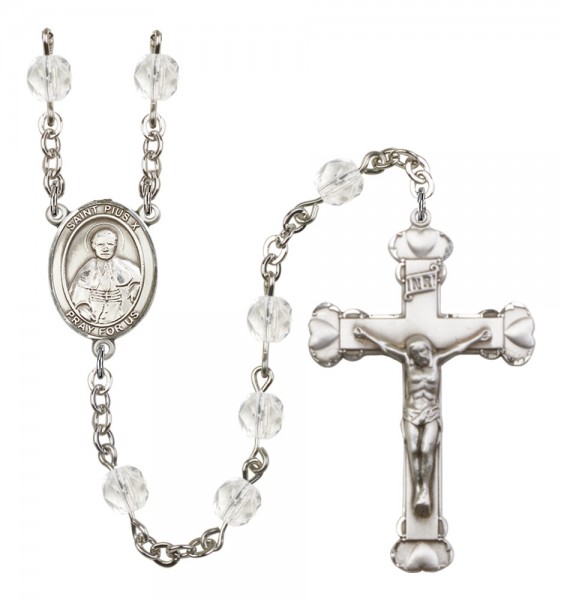 Women's St. Pius X Birthstone Rosary - Crystal