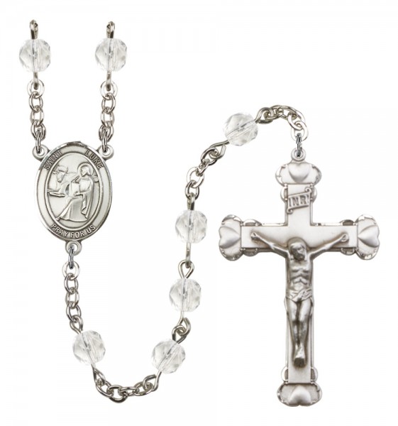 Women's St. Luke the Apostle Birthstone Rosary - Crystal