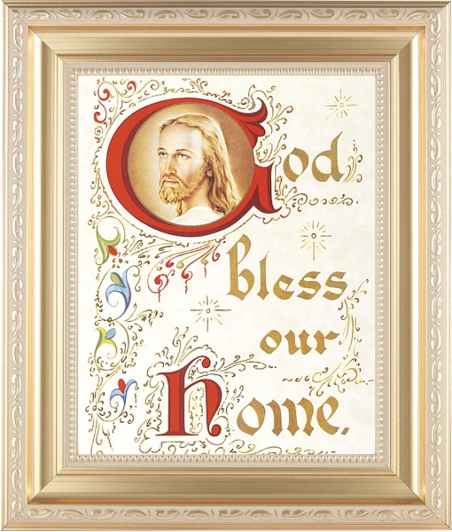 God Bless Our Home 8x10 Framed Print Under Glass - #138 Frame