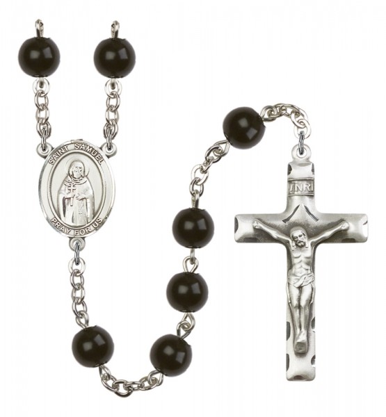 Men's St. Samuel Silver Plated Rosary - Black