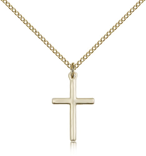 Women's Simple Cross Pendant - 14KT Gold Filled