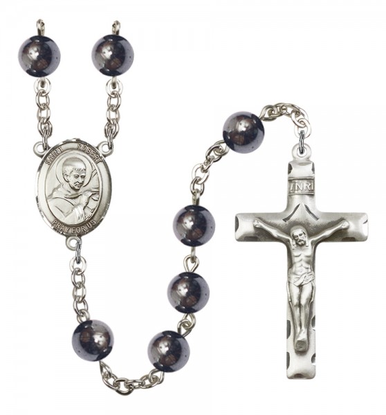 Men's St. Robert Bellarmine Silver Plated Rosary - Silver
