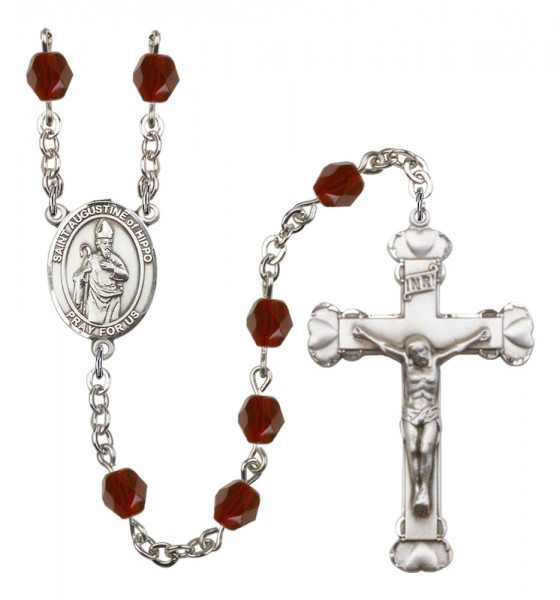 Women's St. Augustine of Hippo Birthstone Rosary - Garnet