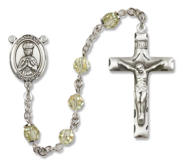 St. Henry II Sterling Silver Heirloom Rosary Squared Crucifix - Jonquil