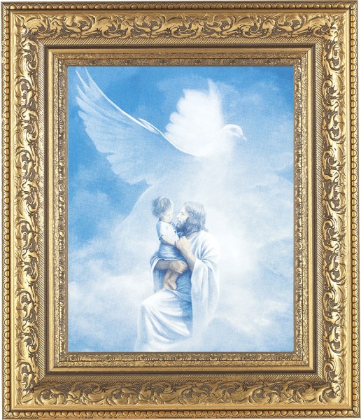 Jesus Holding Child In Heaven 8x10 Framed Print Under Glass - #115 Frame