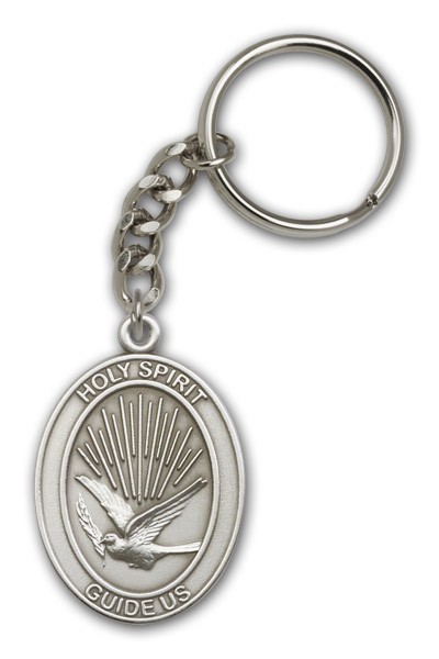 Holy Spirit Keychain - Antique Silver