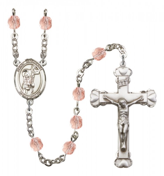Women's St. Stephanie Birthstone Rosary - Pink