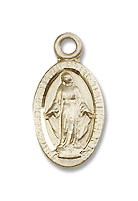Youth Miraculous Medal Necklace - 14K Solid Gold
