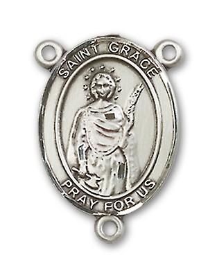 St. Grace Rosary Centerpiece Sterling Silver or Pewter - Sterling Silver