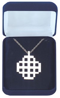 Jerusalem Cross Pendant in Sterling Silver - Silver
