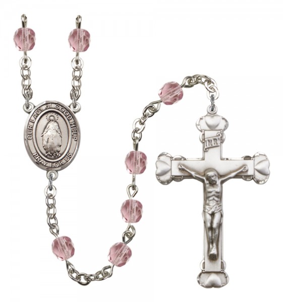 Women's Our Lady of Good Help Birthstone Rosary - Light Amethyst