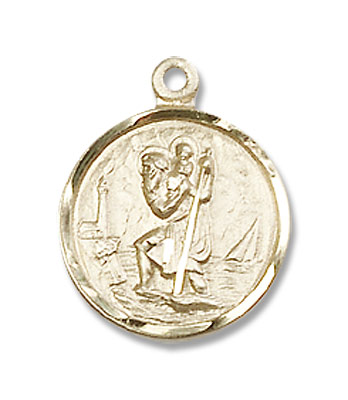 Women's Petite Lighthouse St. Christopher Necklace - 14K Solid Gold