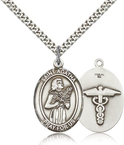 St. Agatha Nurse Medal - Sterling Silver
