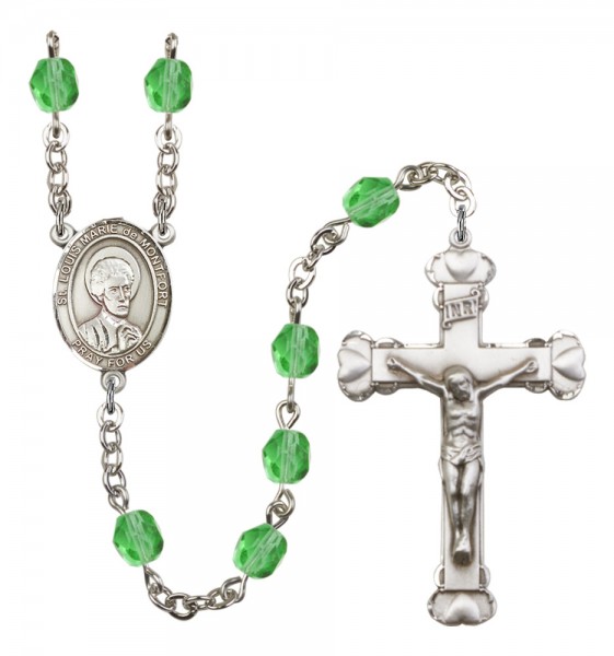 Women's St. Louis Marie de Montfort Birthstone Rosary - Peridot