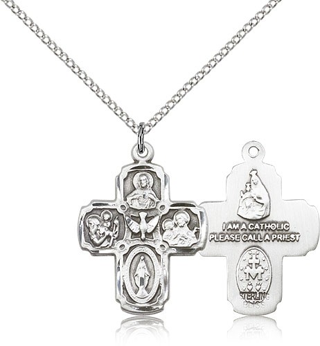 Women's Five Way Cross Pendant - Sterling Silver