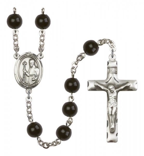 Men's St. Regis Silver Plated Rosary - Black