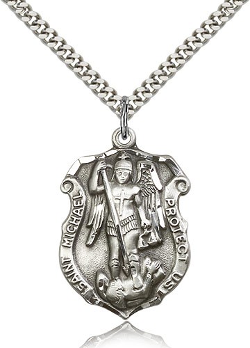 St. Michael The Archangel Medal - Sterling Silver