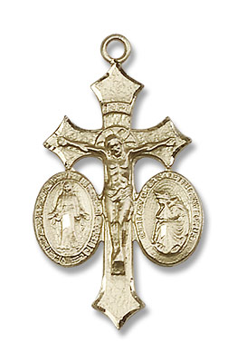Jesus, Mary, Our Lady of La Salette Medal - 14K Solid Gold