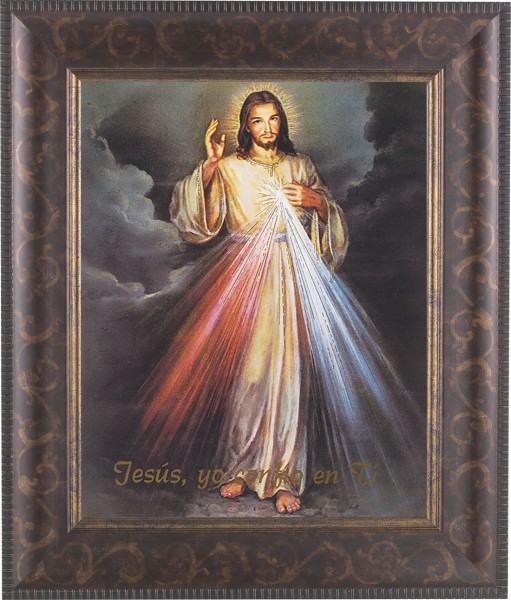 Divine Mercy 8x10 Framed Print Under Glass - Jesus Yo Confio En Ti - #124 Frame