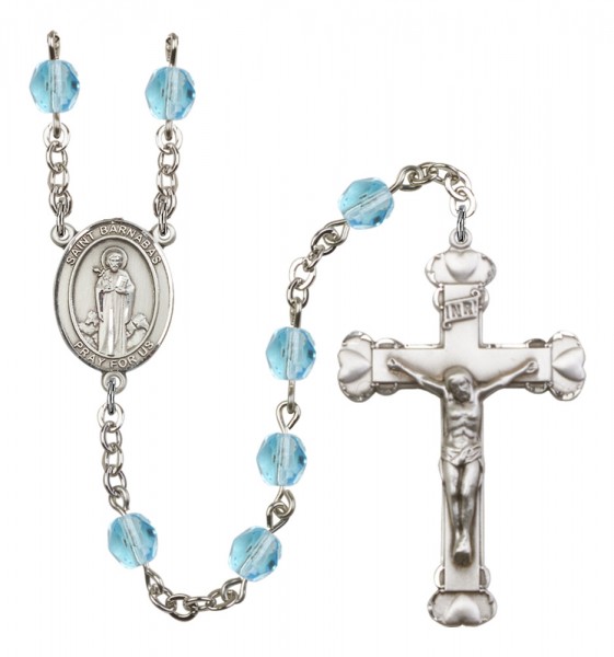 Women's St. Barnabas Birthstone Rosary - Aqua
