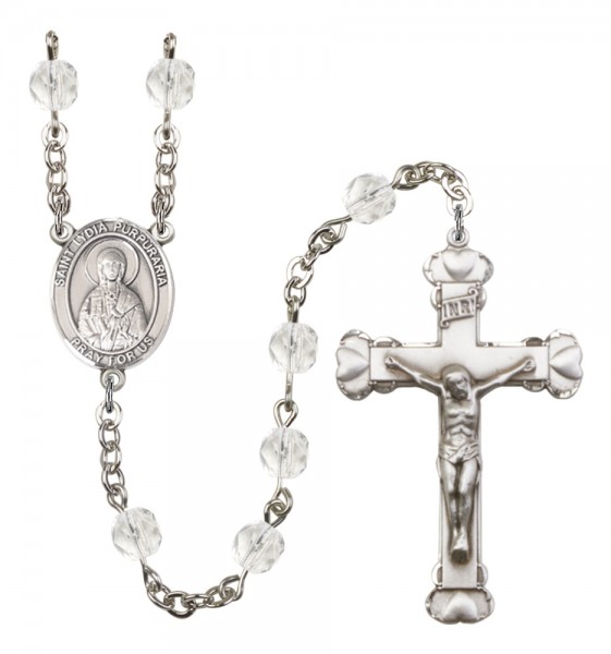 Women's St. Lydia Purpuraria Birthstone Rosary - Crystal