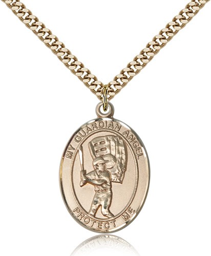 Guardian Angel Baseball Medal - 14KT Gold Filled