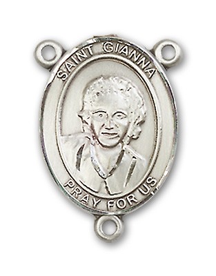 St. Gianna Rosary Centerpiece Sterling Silver or Pewter - Sterling Silver