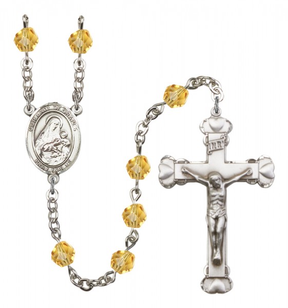 Women's Our Lady of Grapes Birthstone Rosary - Topaz