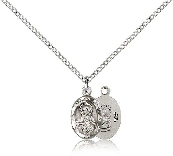 Charm Size Scapular Necklace - Sterling Silver