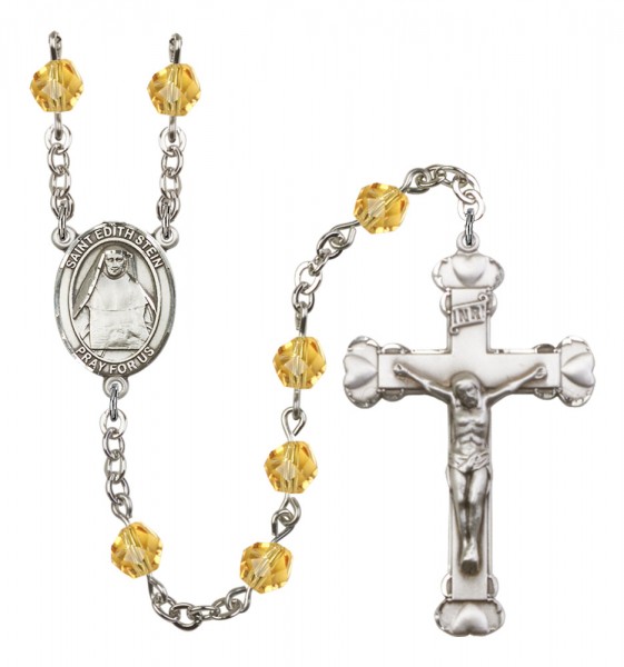 Women's St. Edith Stein Birthstone Rosary - Topaz