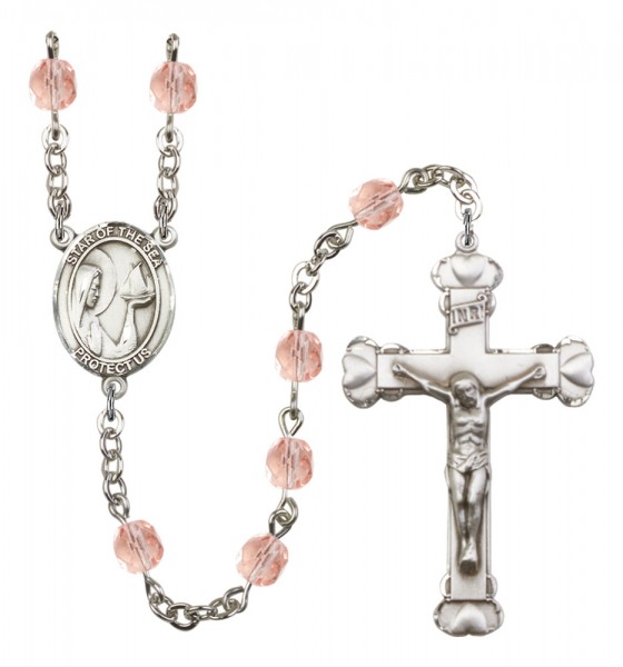 Women's Our Lady Star of the Sea Birthstone Rosary - Pink