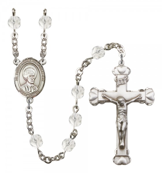Women's St. Louis Marie de Montfort Birthstone Rosary - Crystal