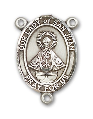 Our Lady of San Juan Rosary Centerpiece Sterling Silver or Pewter - Sterling Silver
