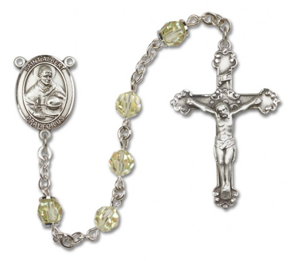 St. Albert the Great Sterling Silver Heirloom Rosary Fancy Crucifix - Jonquil