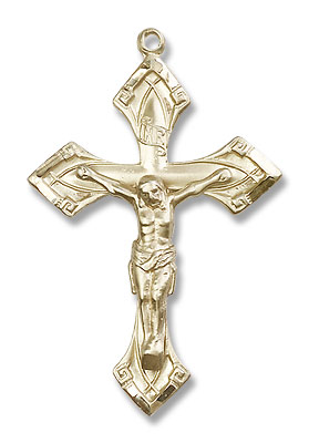 Men's Pointed Crucifix Pendant - 14K Solid Gold