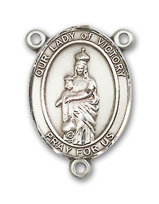 Our Lady of Victory Rosary Centerpiece Sterling Silver or Pewter - Sterling Silver