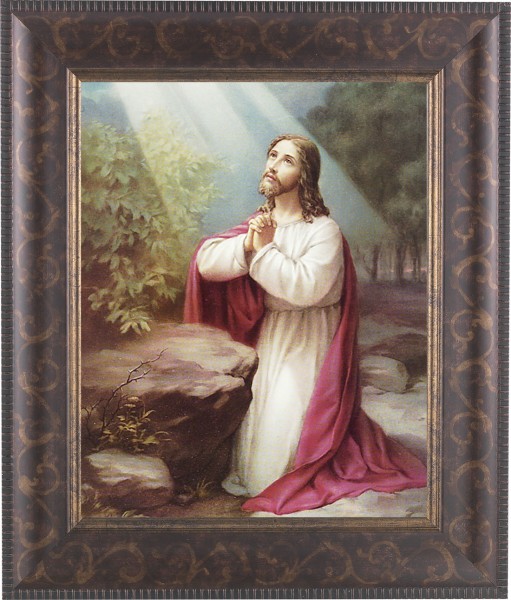 Jesus at the Mount of Olives 8x10 Framed Print Under Glass - #124 Frame