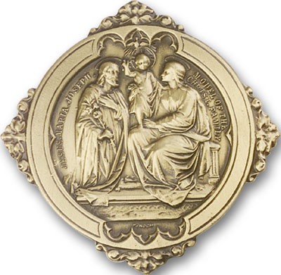 Holy Family Visor Clip - Antique Gold