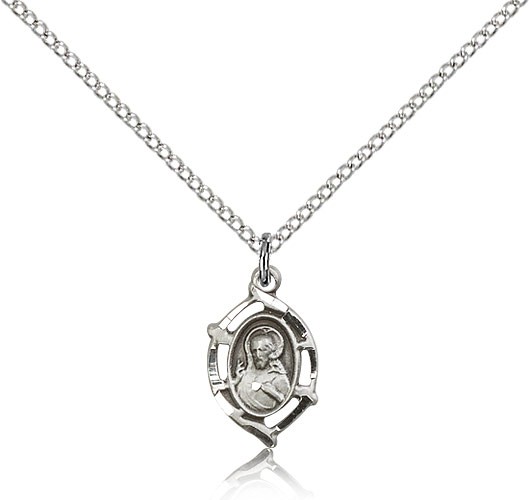 Small Scapular Medal - Sterling Silver