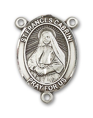 St. Frances Cabrini Rosary Centerpiece Sterling Silver or Pewter - Sterling Silver