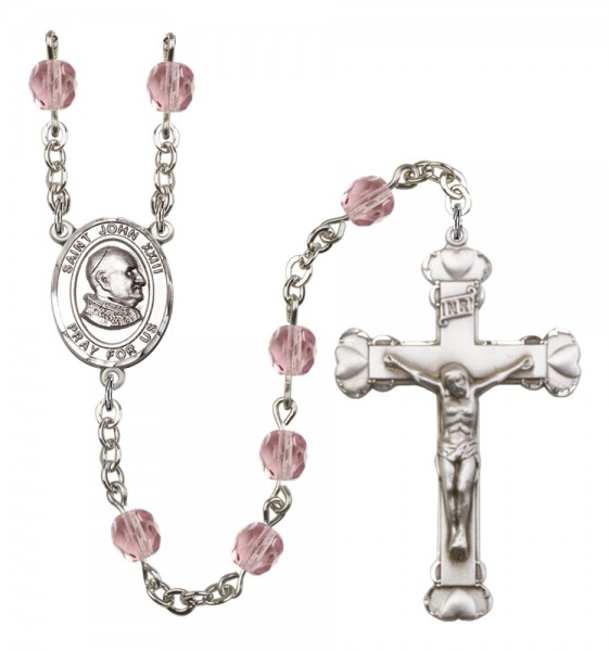 Women's St. John XXIII Birthstone Rosary - Light Amethyst