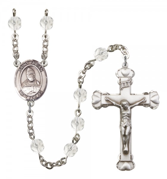 Women's St. Fabian Birthstone Rosary - Crystal
