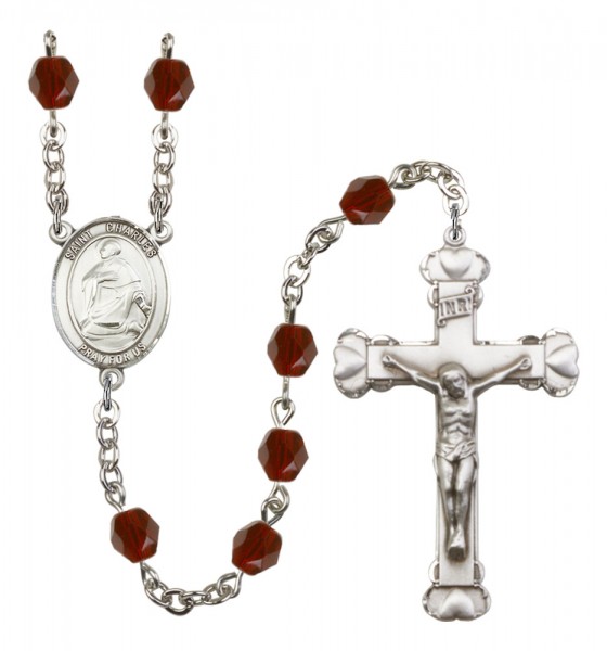 Women's St. Charles Borromeo Birthstone Rosary - Garnet